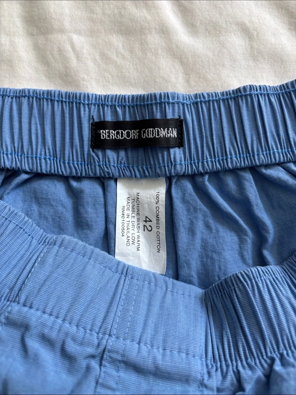 Men's Blue Boxer Shorts - Lightweight Cotton
